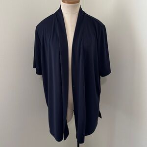 Talbots Plus 3X Petite Navy Blue Open Front Lightweight Cardigan 3XP Career